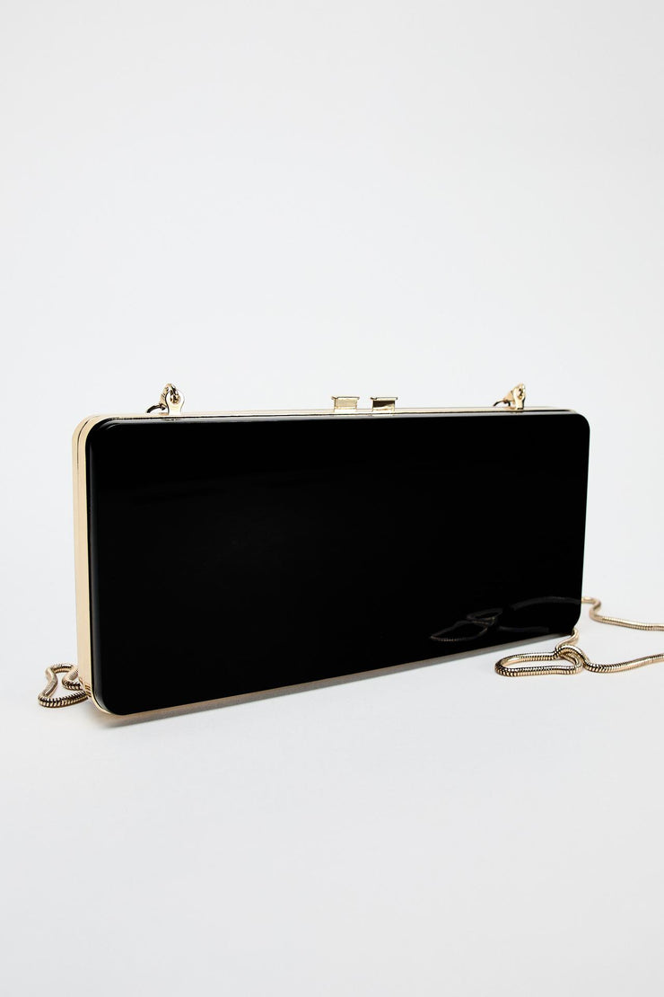Zara Box Black Clutch