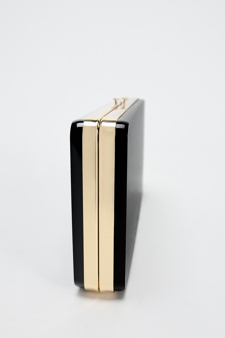 Zara Box Black Clutch