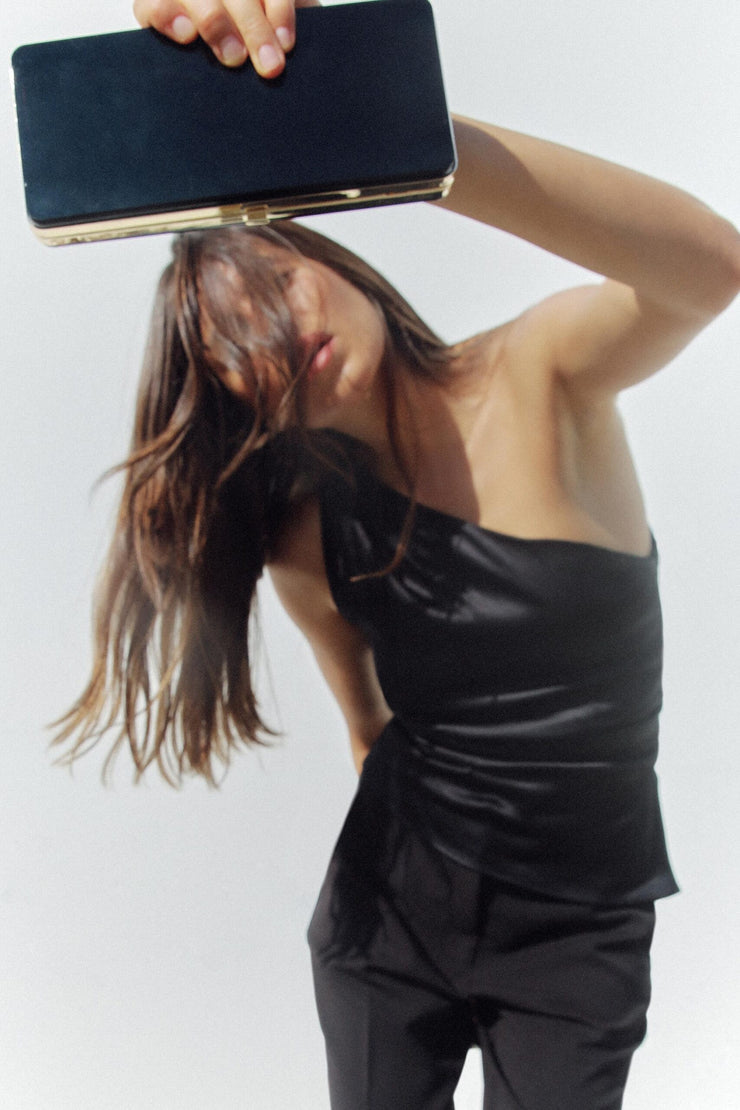 Zara Box Black Clutch