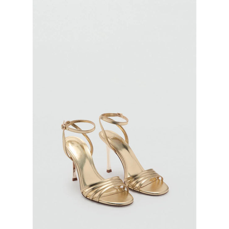 Mango High Heel Gold Sandals