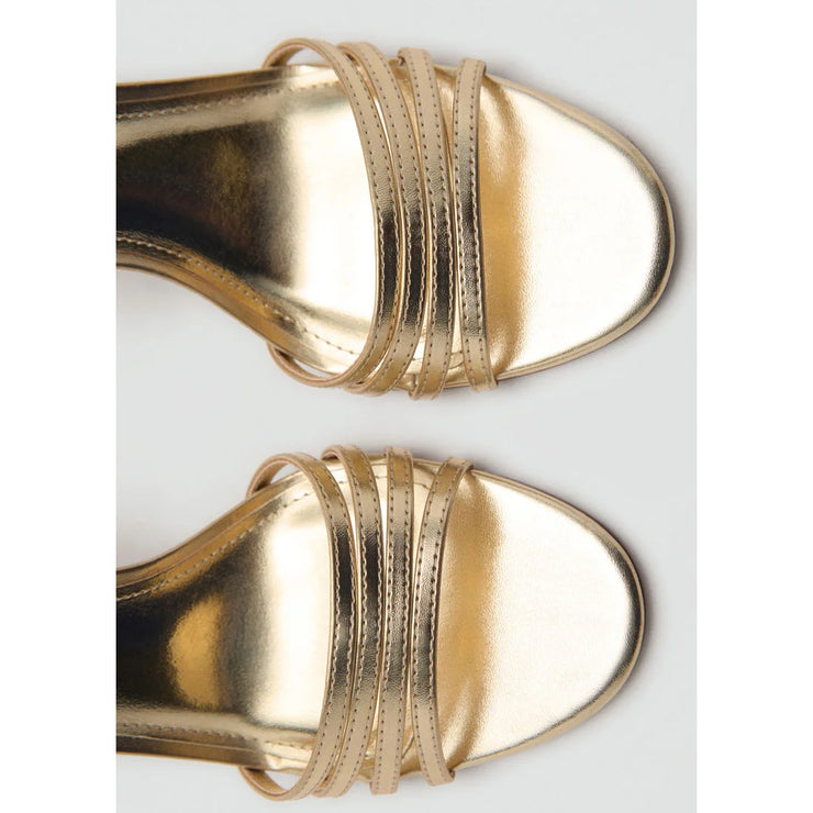 Mango High Heel Gold Sandals
