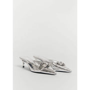 Mango Silver Mules with Buckle