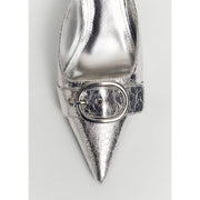 Mango Silver Mules with Buckle