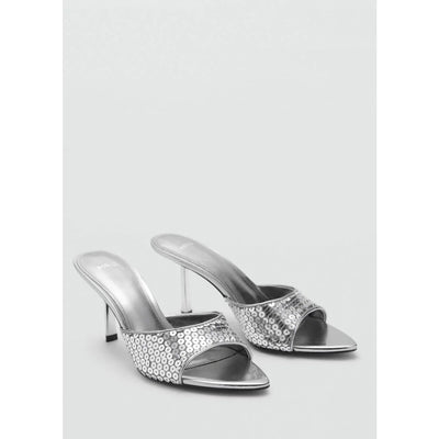 Mango Silver Sequins Sandals