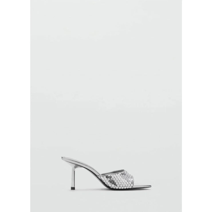 Mango Silver Sequins Sandals