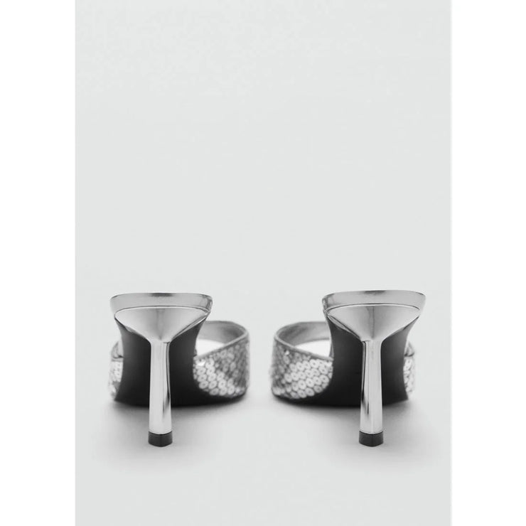 Mango Silver Sequins Sandals
