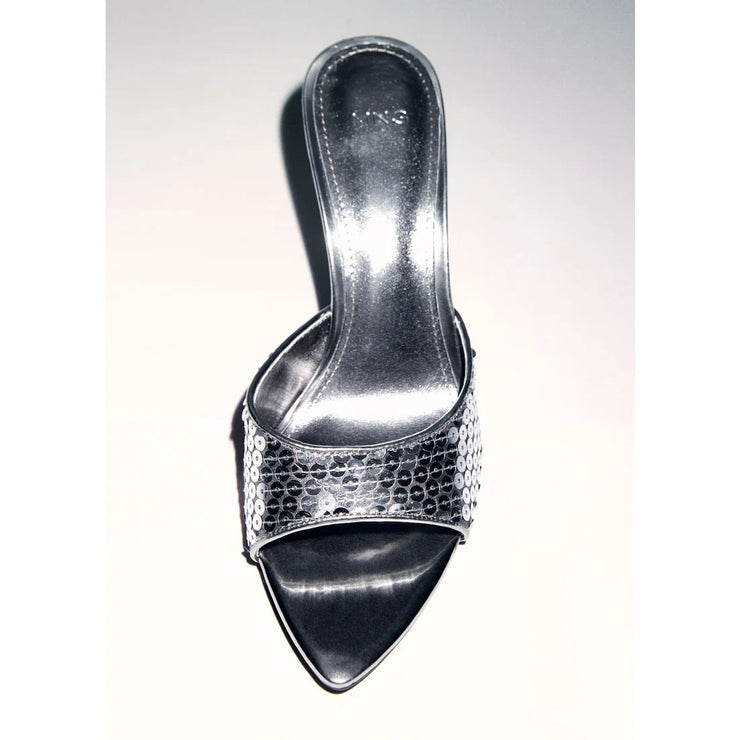 Mango Silver Sequins Sandals