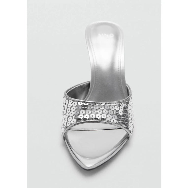 Mango Silver Sequins Sandals