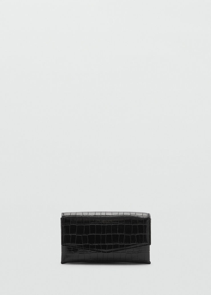 Mango Croc Effect Flap Bag