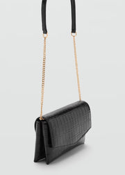 Mango Croc Effect Flap Bag