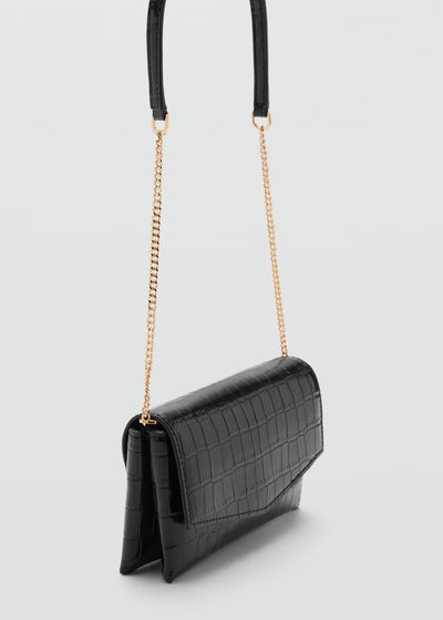 Mango Croc Effect Flap Bag