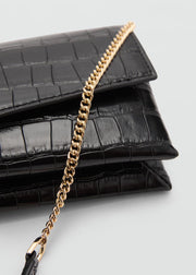 Mango Croc Effect Flap Bag