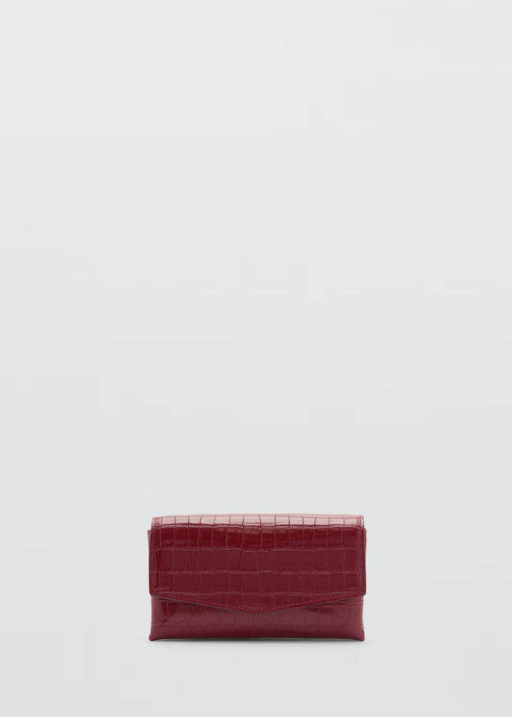 Mango Croc Effect Flap Bag