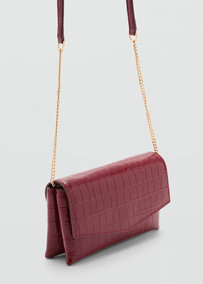 Mango Croc Effect Flap Bag