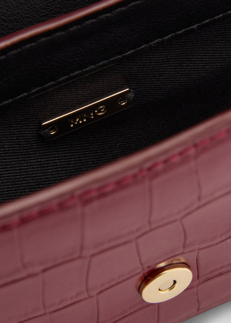 Mango Croc Effect Flap Bag