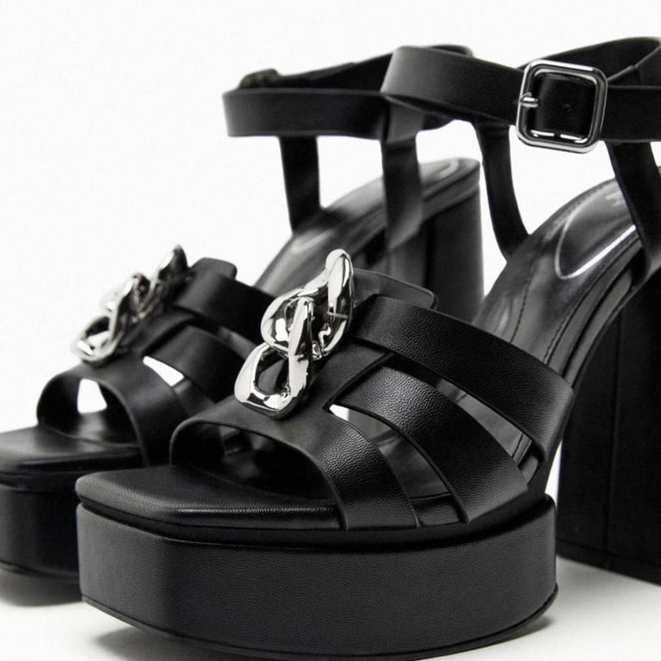 Zara Strappy Platform Heel Sandals