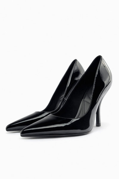 Zara Black Patent Leather Heeled Shoes