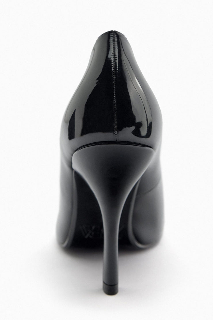 Zara Black Patent Leather Heeled Shoes