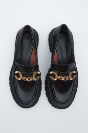 Zara Loafers with Track Sole and Chain