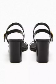 Zara Leather High Heel Sandals with Buckle