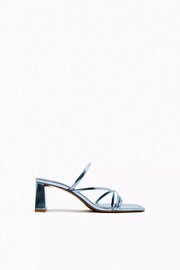 Zara Metallic Block Heel Sandals