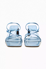 Zara Metallic Block Heel Sandals