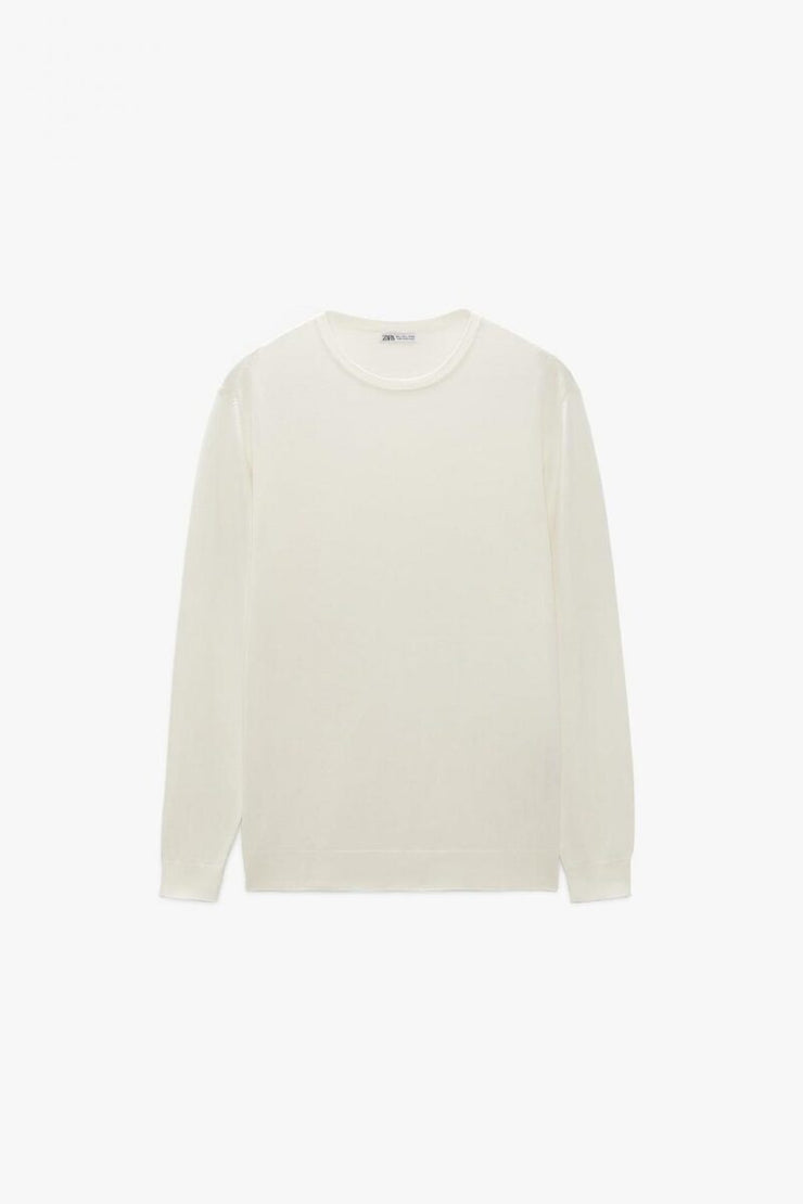 Zara Basic Colored Sweater Oyster White